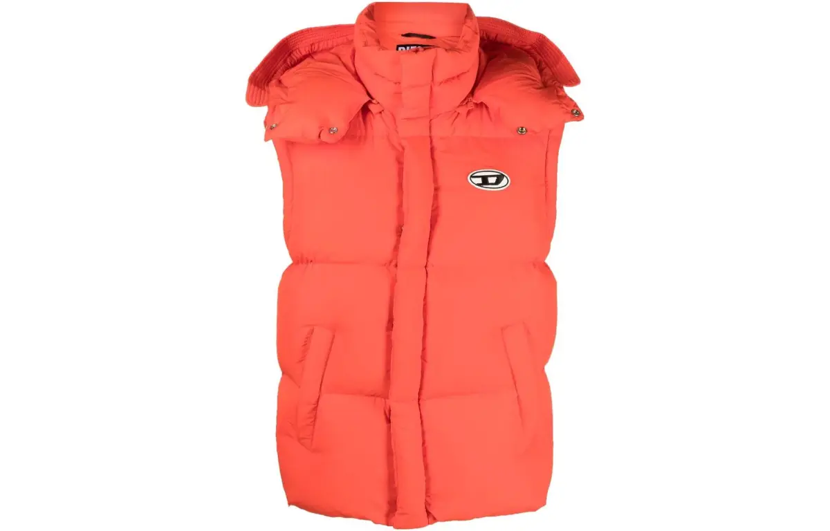 DIESEL Down Vests Unisex Orange Thickened