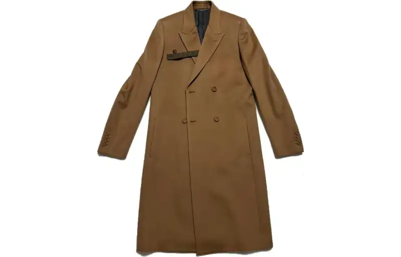 DIOR Coats Men's Brown Lapel Moderate Straight Fit