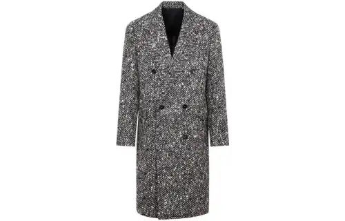 Bottega Veneta Coats Men's Silver Gray Lapel Moderate Straight Fit