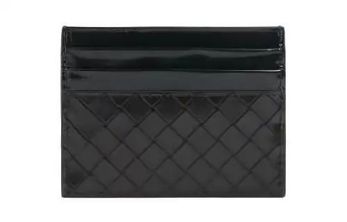 Bottega Veneta Leather Card Holder Men's Black