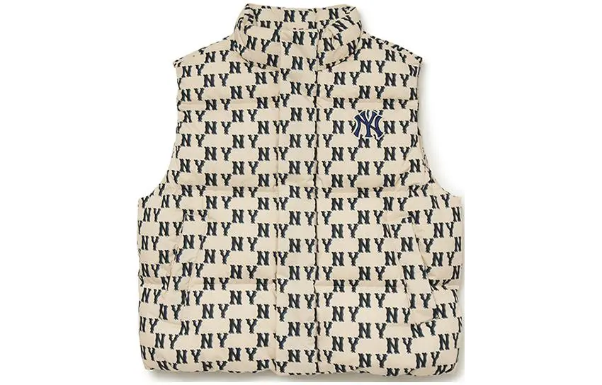 MLB Old Flower Down Vest Unisex Dark Cream