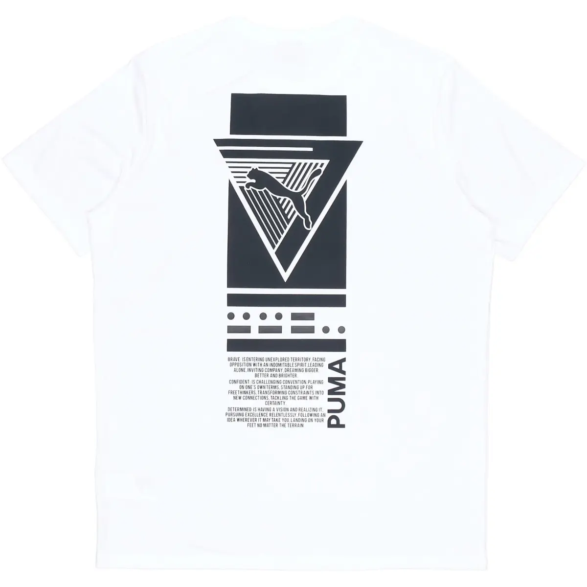 PUMA T-Shirts Men's White Crew Neck Moderate Straight Fit