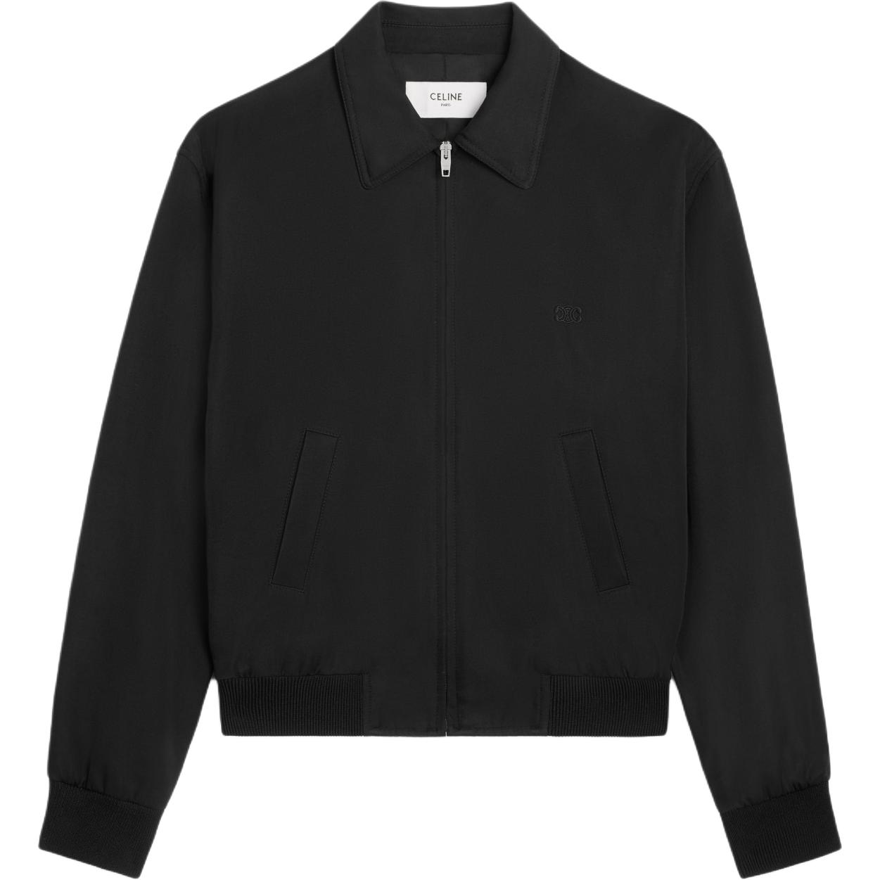 CELINE Triomphe Blouson Jacket In Rayon Twill