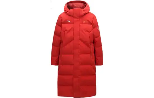 ANTA Down Jackets Men's Red Hooded Thickened