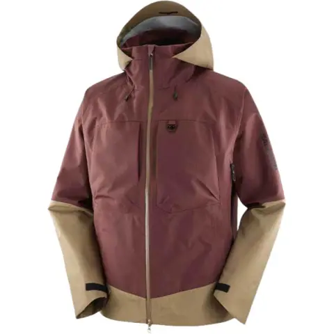 SALOMON OUTLINE FW24 Breathable, Abrasion Resistant, Waterproof, And Windproof Windbreaker Jacket Unisex Red Brown