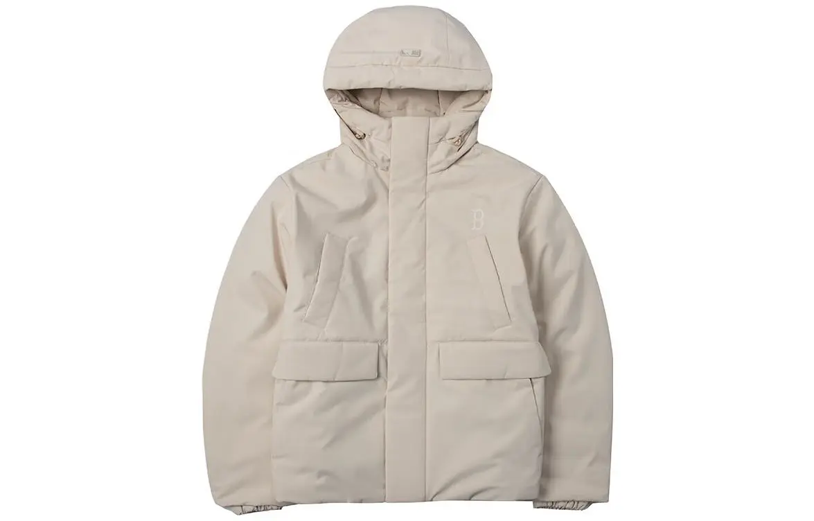 MLB Down Jackets Unisex Beige Hooded Moderate Down Jacket