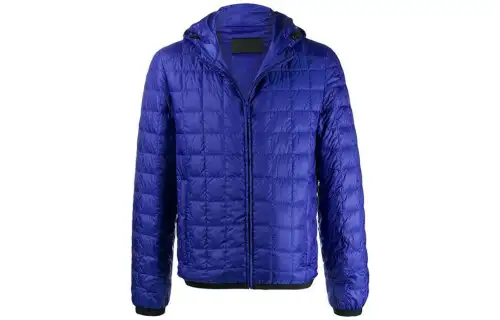PRADA Down Jackets Men's Royal Blue Hooded Moderate