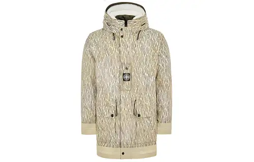 STONE ISLAND Coats Men's Khaki Hooded Moderate Straight Fit