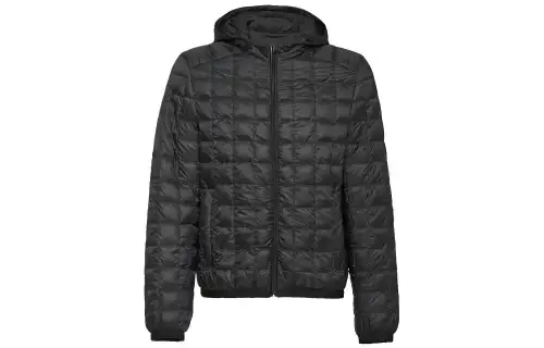 PRADA Down Jackets Men's Black Hooded Moderate