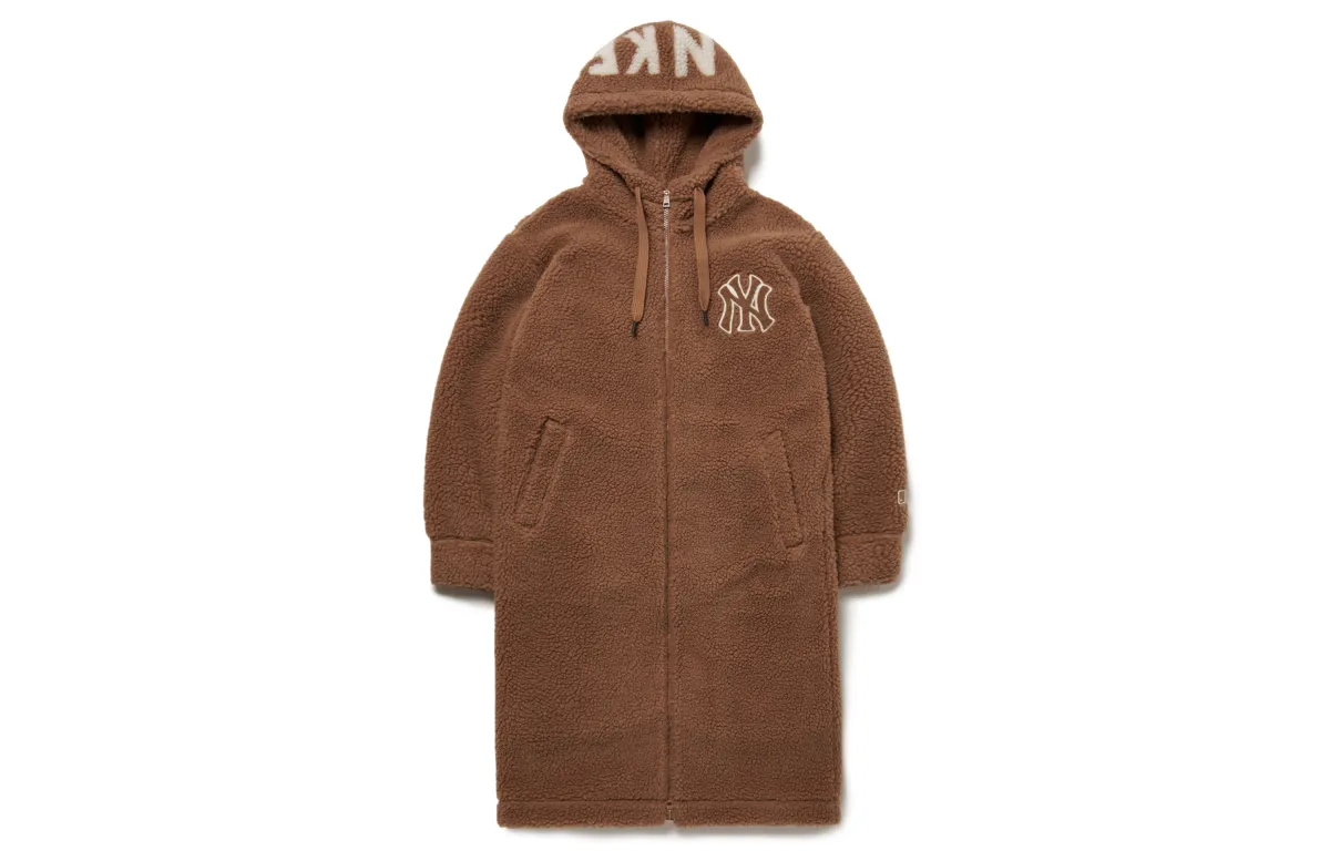 MLB New York Yankees Velvet Jackets Unisex Dark Beige Hooded (Non-detachable) Moderate