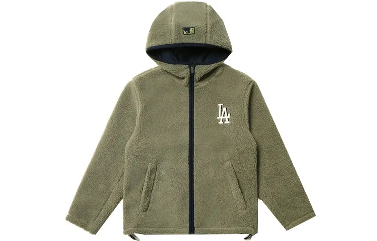 MLB Los Angeles Dodgers Velvet Jackets Unisex Khaki Hooded Moderate Straight Fit