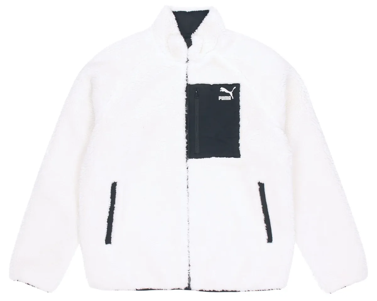 PUMA T7 Velvet Jackets Men's White Stand Collar Thickened