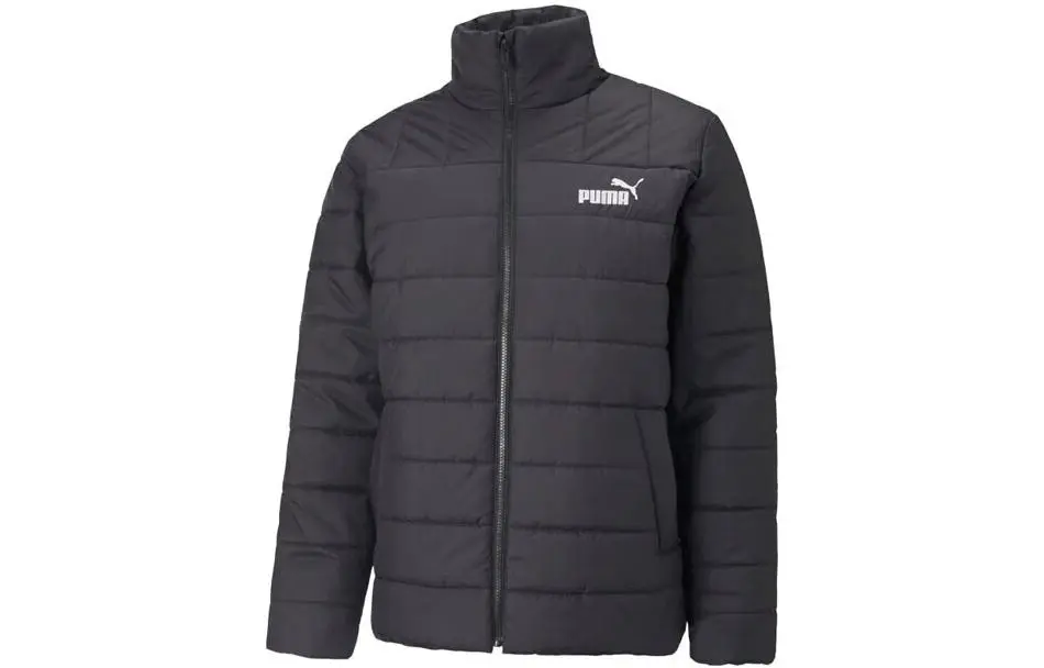PUMA Puffer Jackets Men's Black Stand Collar Moderate Padded Puffer Jacket