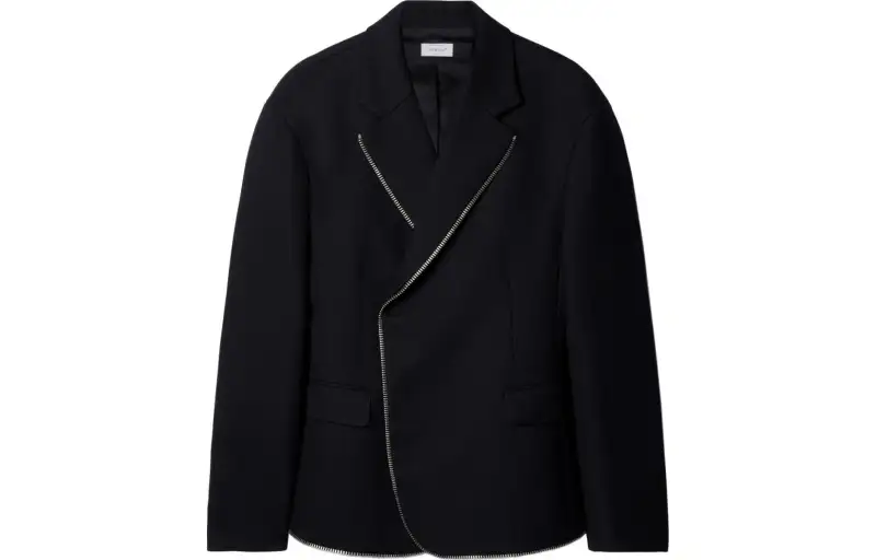 OFF-WHITE Zip-trim Virgin-wool Blazer