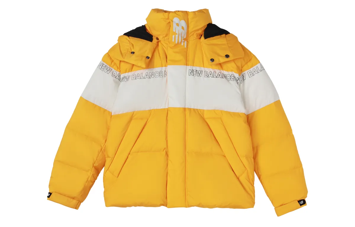 New Balance Down Jackets Men's Yellow Detachable Hood Moderate Other