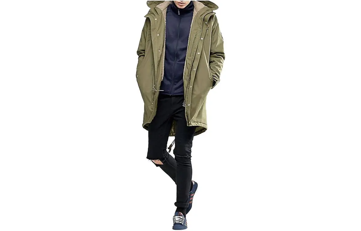 Adidas Originals Coats Men's Green Hooded Moderate