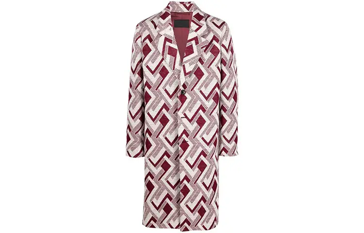 PRADA Coats Men's Red Lapel Moderate Straight Fit