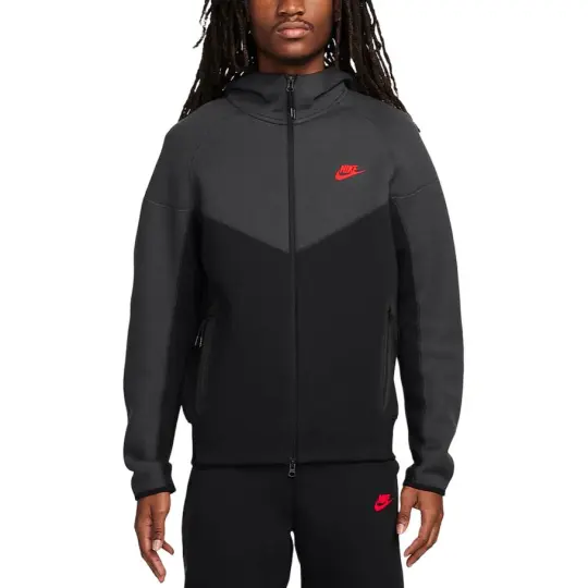 Nike Sportswear Tech Fleece Jacket Men's Black/Dark Smoke Gray/Light Red