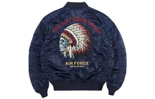 VIP Air Force MA 1 Pilot Loose Fit Jacket Baseball Jacket Men's