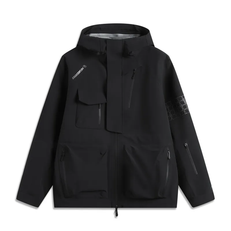 Li Ning Outdoor CF Tracing Waterproof And Windproof Windbreaker Jacket Unisex Black
