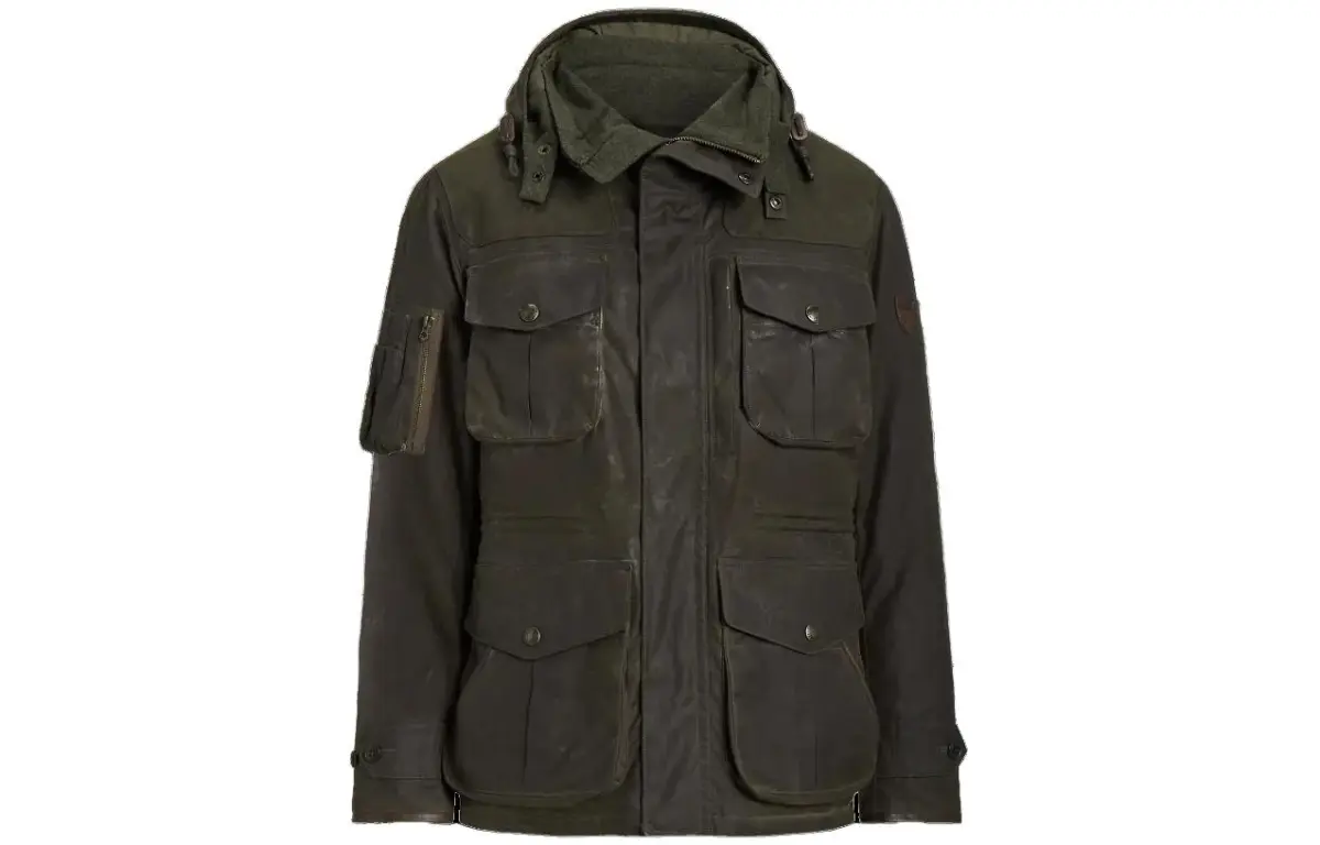 Polo Ralph Lauren Down Jackets Men's Olive Green Hooded Moderate Other