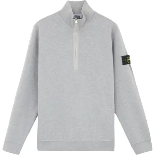 STONE ISLAND Logo Patch Half-Zip Sweatshirt