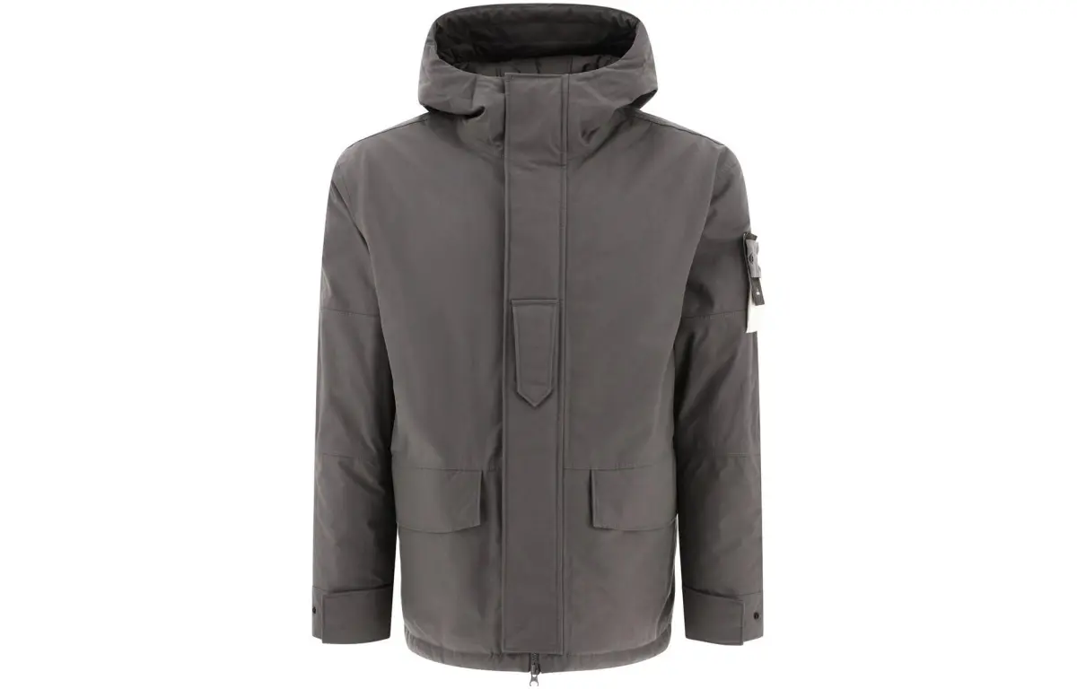 STONE ISLAND Jackets Men's Gray Hooded (Non-detachable) Thin Straight Fit