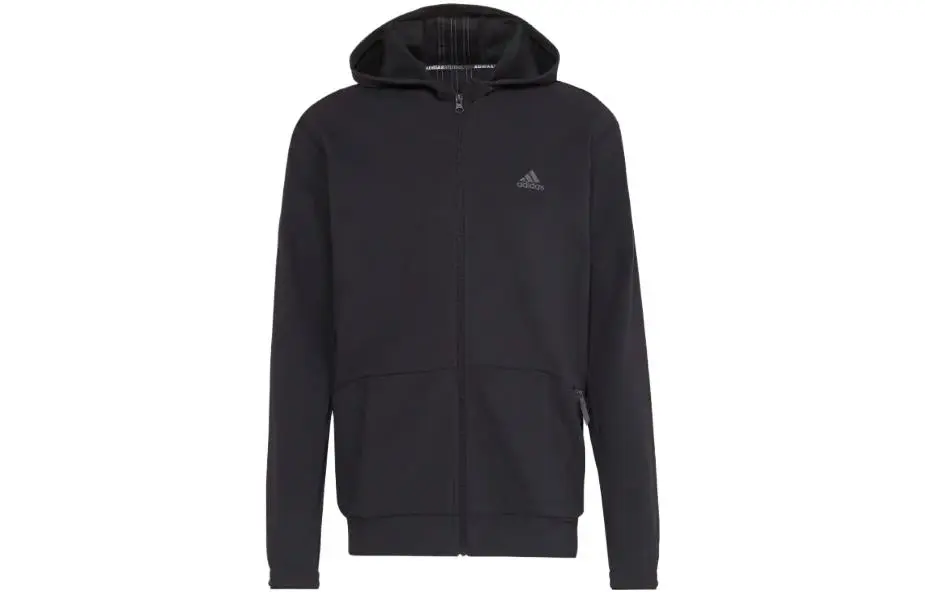 Adidas Jackets Men's Black Hooded (Non-detachable) Moderate Straight Fit