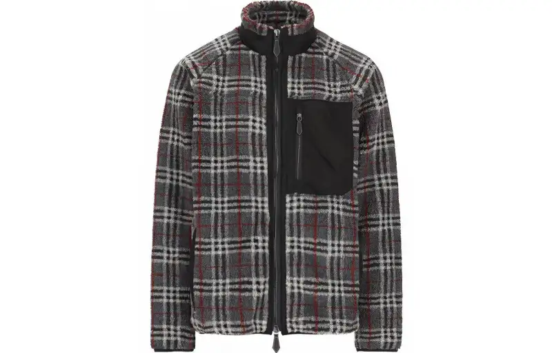 Burberry Full Zip Fleece Check Top
