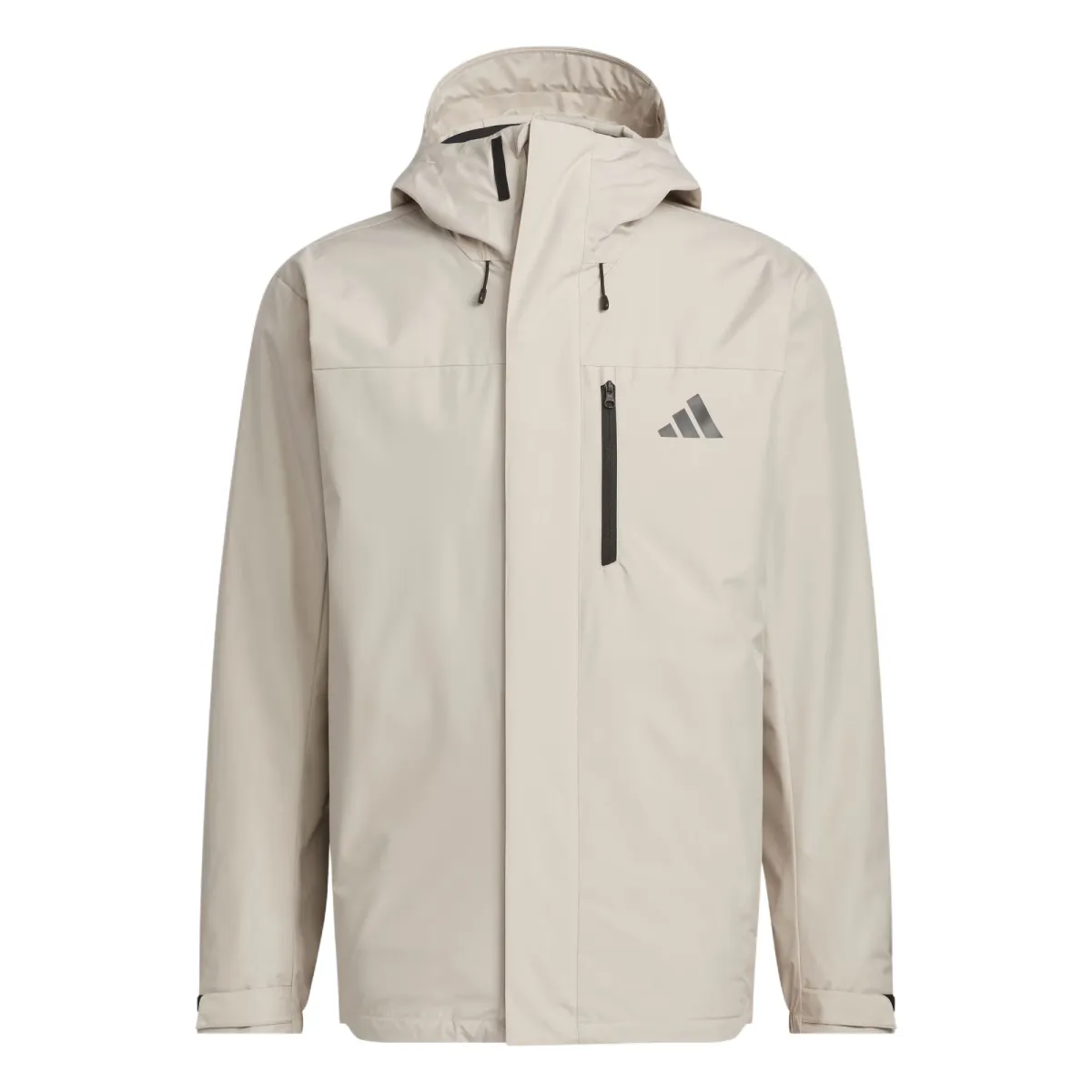 Adidas THREE IN ONE 3 in 1 Water Repellent Fleece Lined Solid Color Versatile Casual Hooded Jackets & Coats Unisex