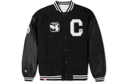 Converse CNY Baseball Jerseys Men's Black Baseball Collar Moderate Straight Fit