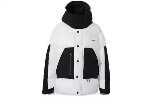 Burberry Logo Print Nylon Oversized Hooded Puffer Jacket