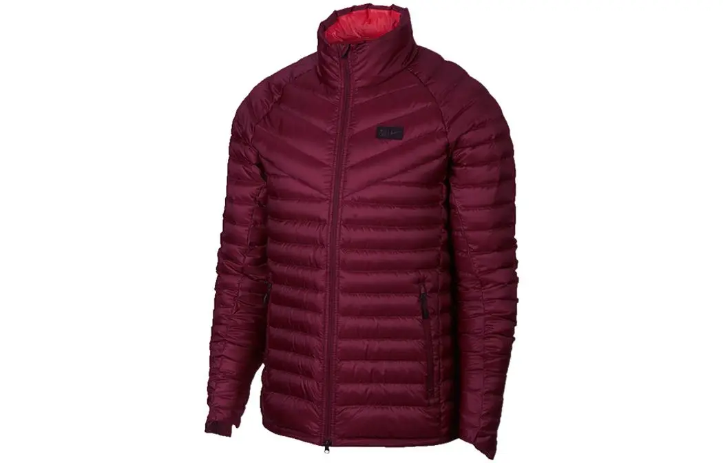 Nike Down Jackets Men's Red Stand Collar Moderate