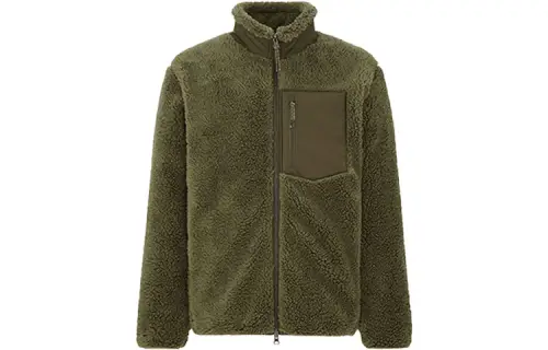 UNIQLO Velvet Jackets Men's Olive Stand Collar Moderate