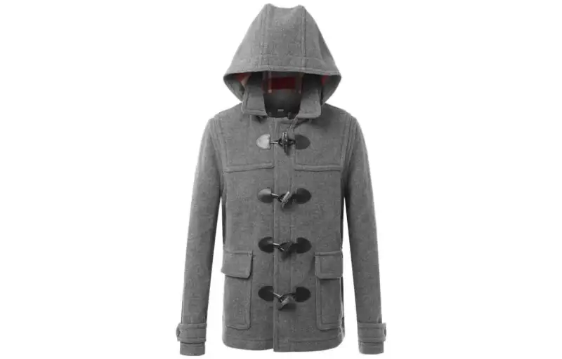Burberry Coats Men's Gray Hooded Moderate Straight Fit