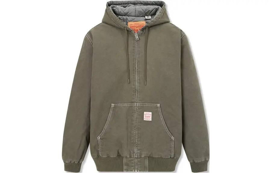 Levi's Jackets Men's Green Hooded (Non-detachable) Moderate Straight Fit