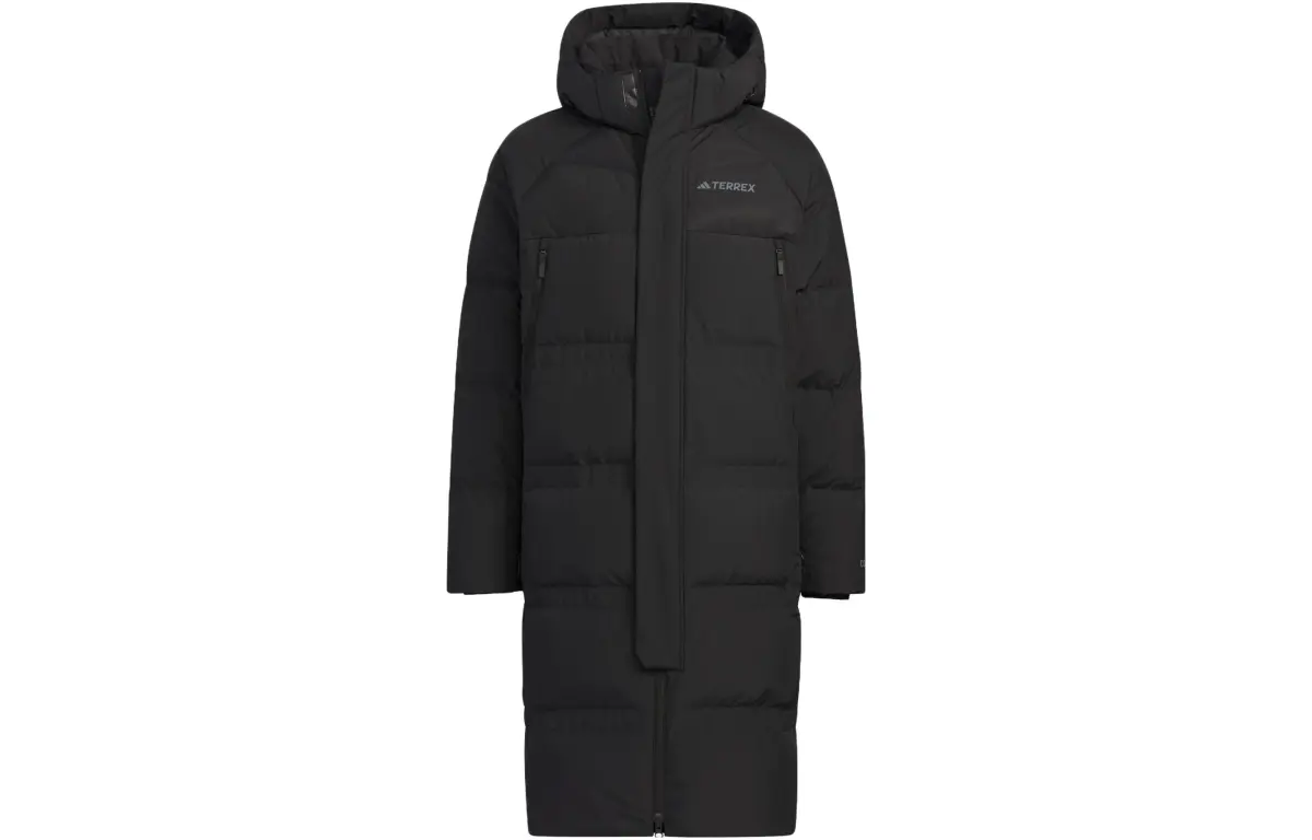 Adidas Down Jackets Men's Black Hooded Moderate Other
