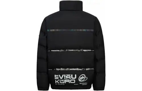 EVISU Jackets Men's Black Stand Collar Moderate Other