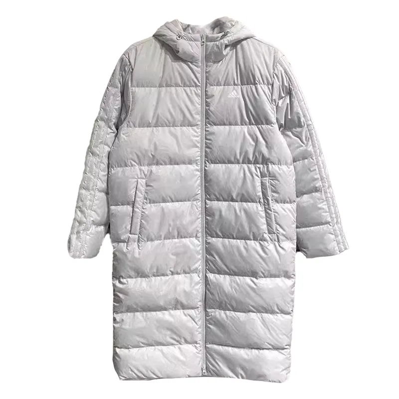 Adidas Down Jackets Unisex Gray Hooded Thickened Straight Fit