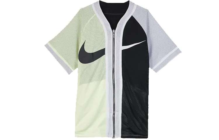 Nike Baseball Jackets Men's Black White Yellow Multicolor Collarless Moderate Straight Fit