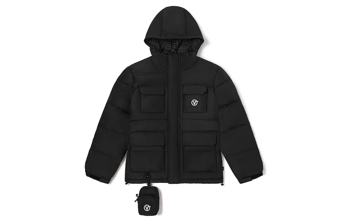 Vans Down Jackets Unisex Black Hooded Moderate