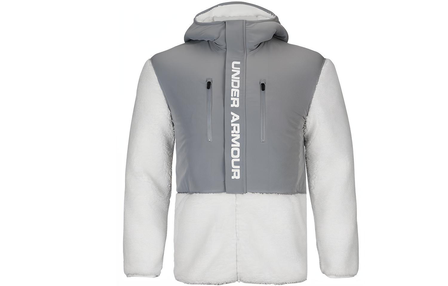 Under Armour Swacket Velvet Jackets Men's Gray White Hooded Moderate