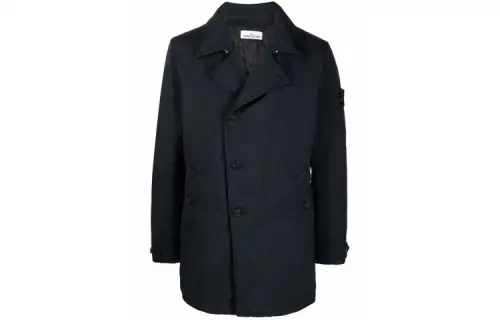 STONE ISLAND Coats Men's Navy Blue Lapel Moderate