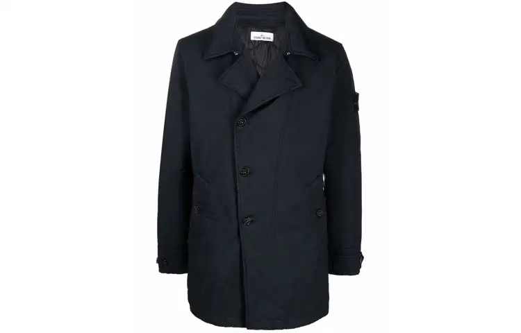 STONE ISLAND Coats Men's Navy Blue Lapel Moderate