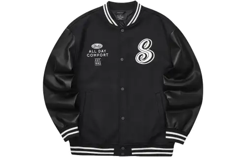 Skechers Colorful Jackets Unisex Carbon Black/0018 Baseball Collar Moderate Other