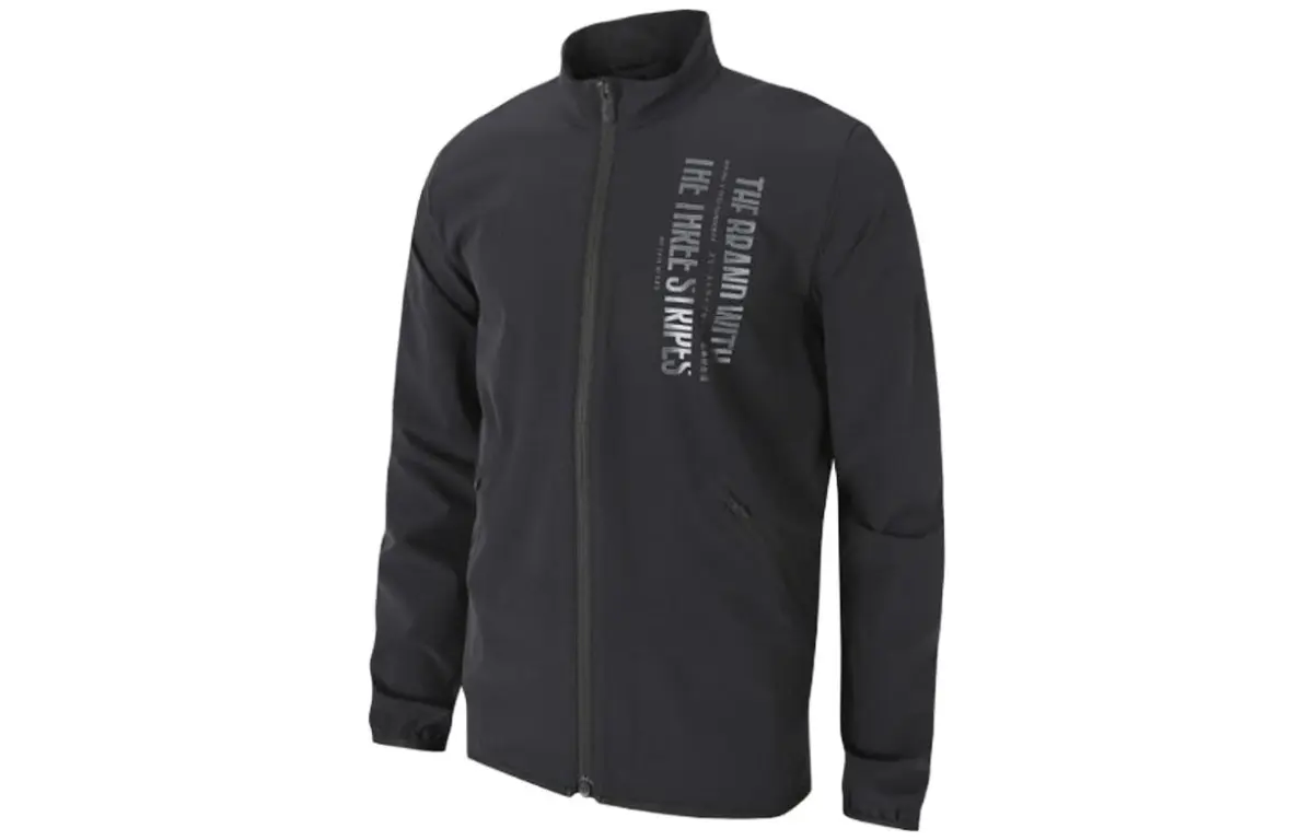 Adidas Jackets Men's Black Stand Collar Moderate Other