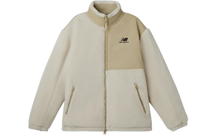 New Balance JHI Velvet Jackets Unisex Khaki Stand Collar Moderate