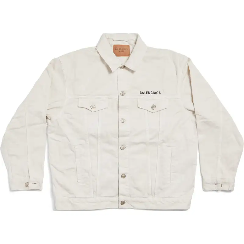 Balenciaga Denim Jacket Regular Fit Men's White