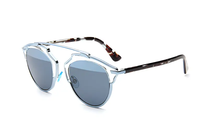 DIOR Irregular Shape Sunglasses Women's Silver