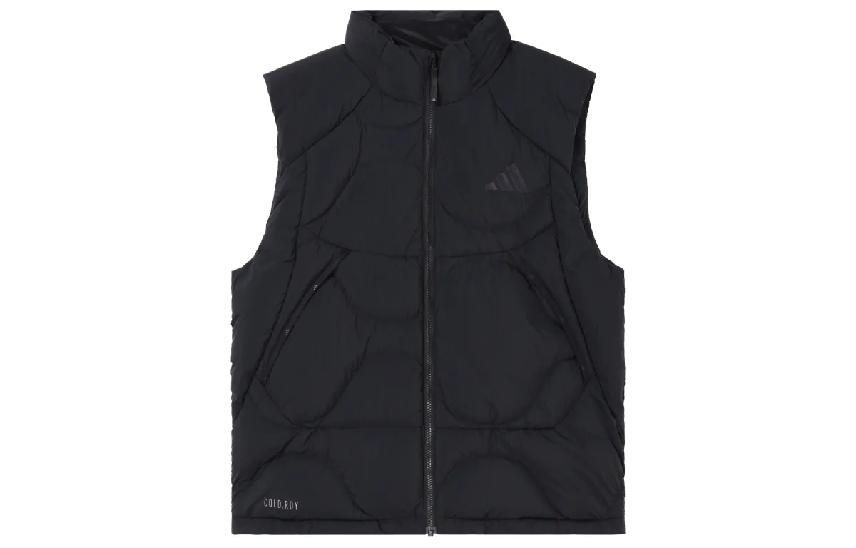 Adidas Down Vests Men's Black Stand Collar Moderate